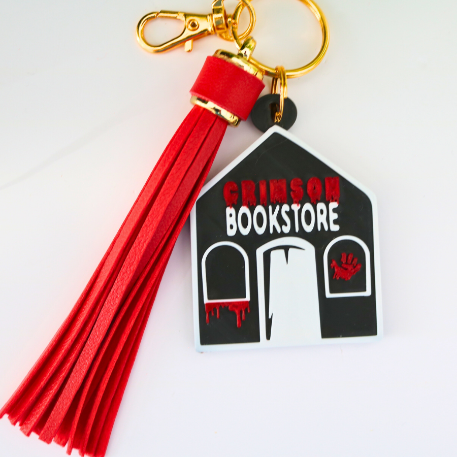 Crimson Bookstore Keychain