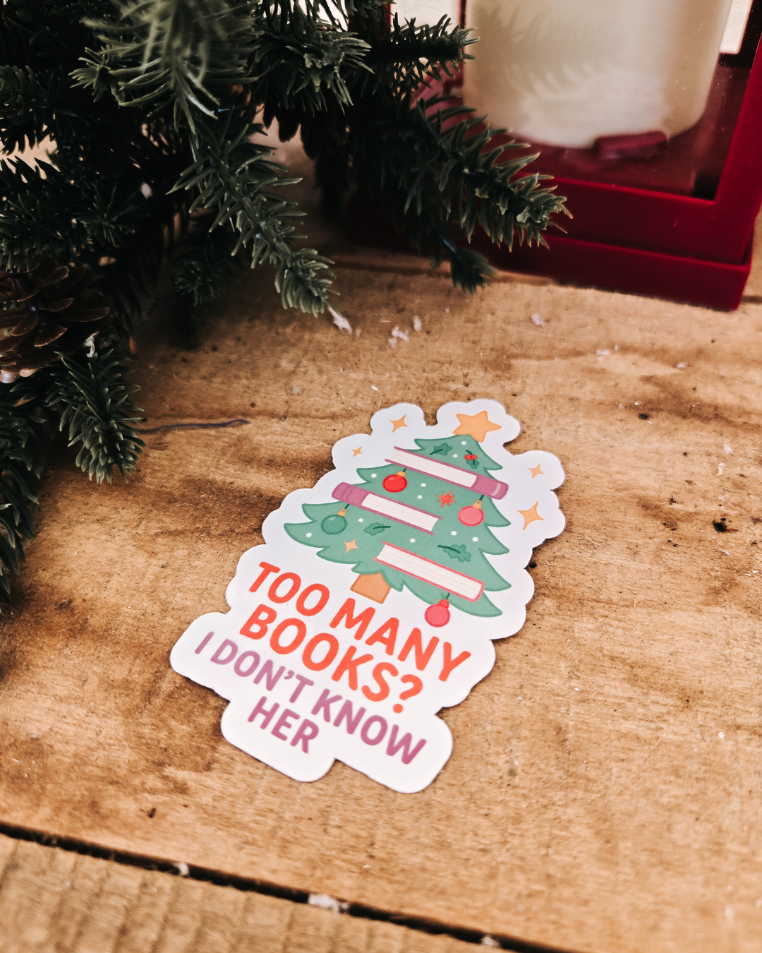 Too Many Books Vinyl Sticker