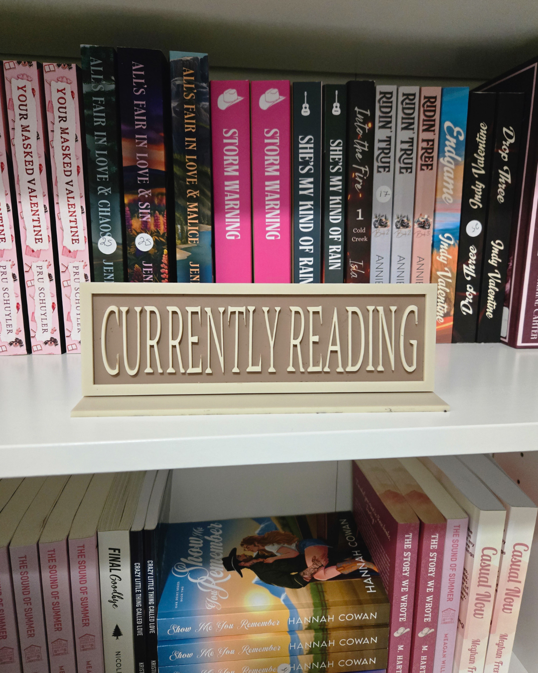 Currently Reading Acrylic Sign (Dove Grey Lettering)