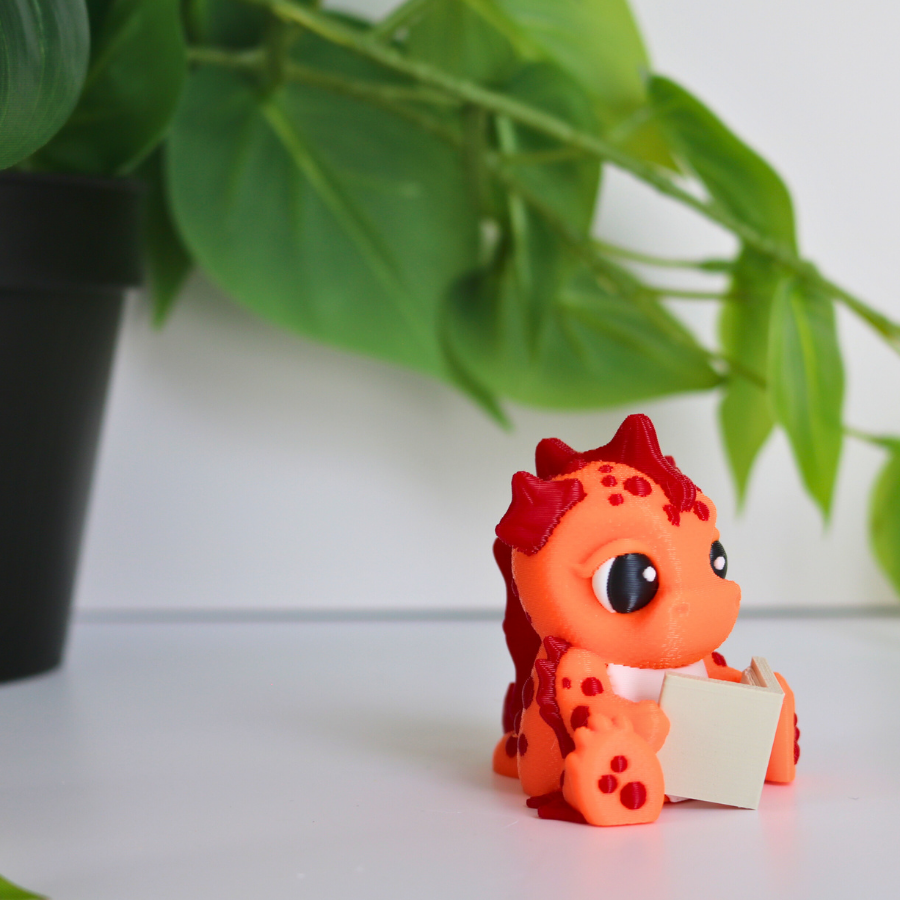 Orange & Red Reading Dragon