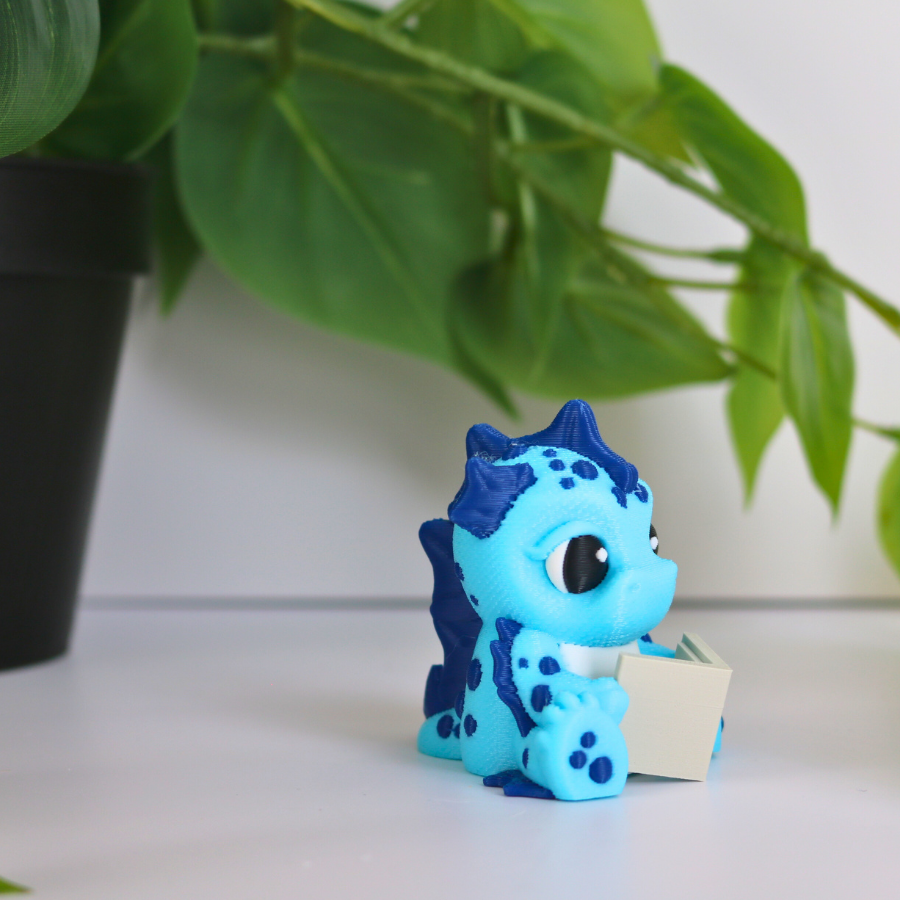 Light Blue & Dark Blue Reading Dragon