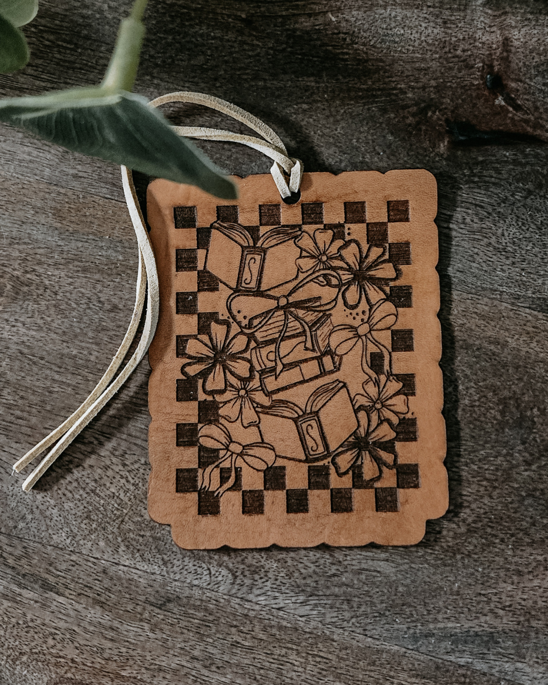 Bookish Bows Leather Car Freshie