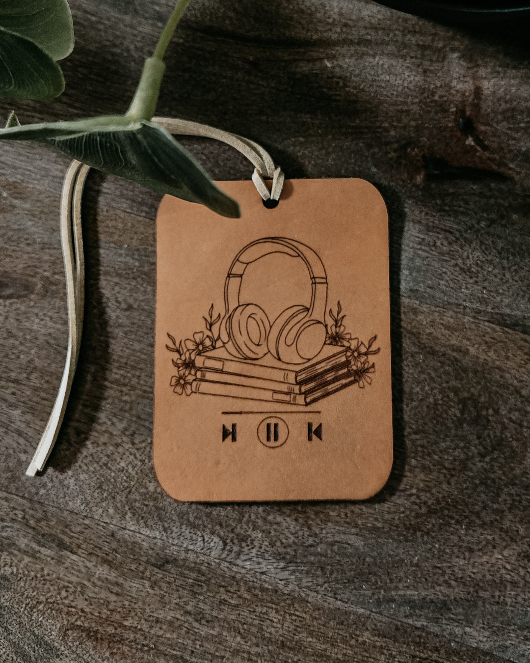 Audiobook Addict Leather Car Freshie