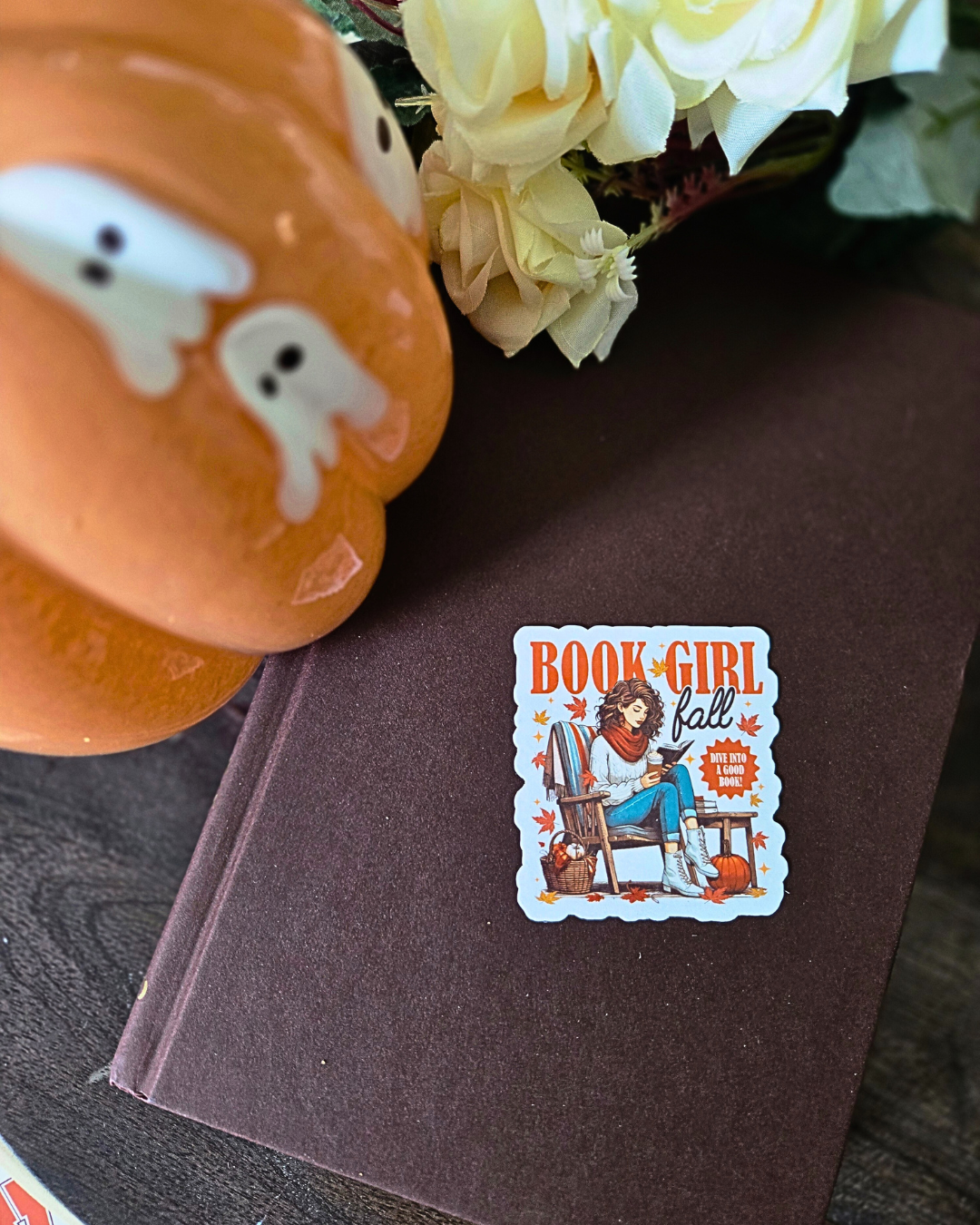 Book Girl Fall Magnet
