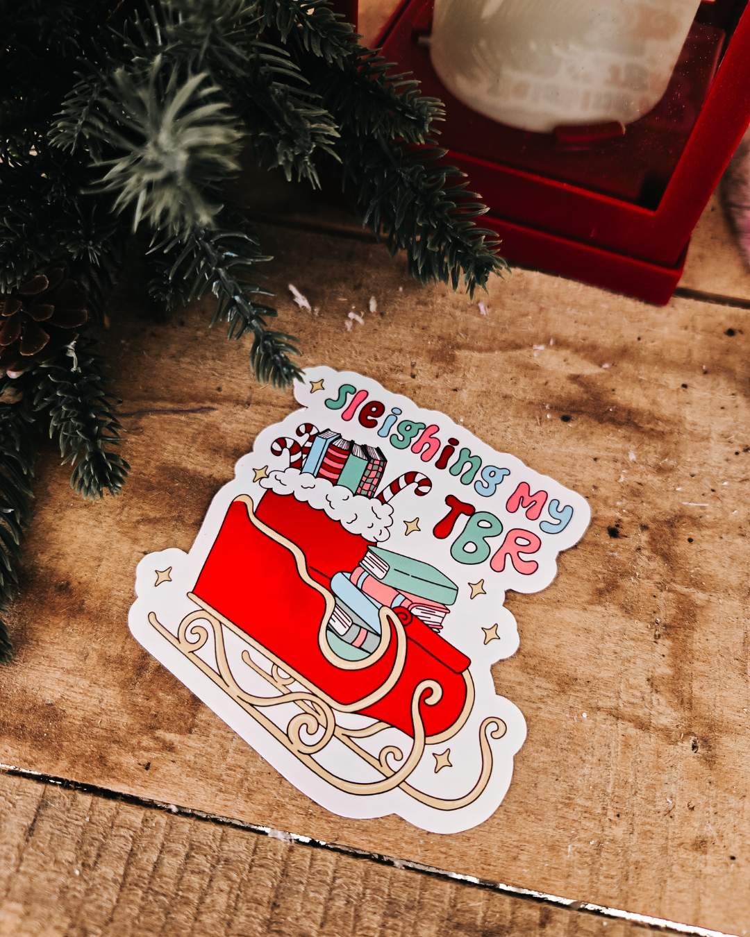 Sleighing My TBR Vinyl Sticker