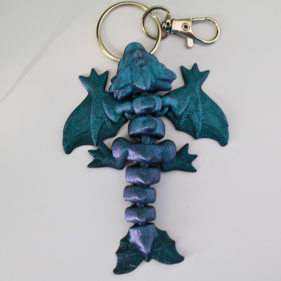 Blue & Purple Wyvern Keychain