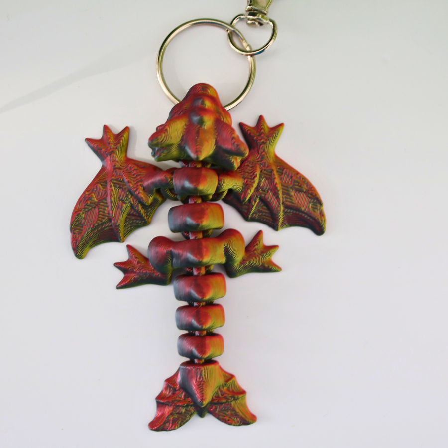 Red & Gold Wyvern Keychain