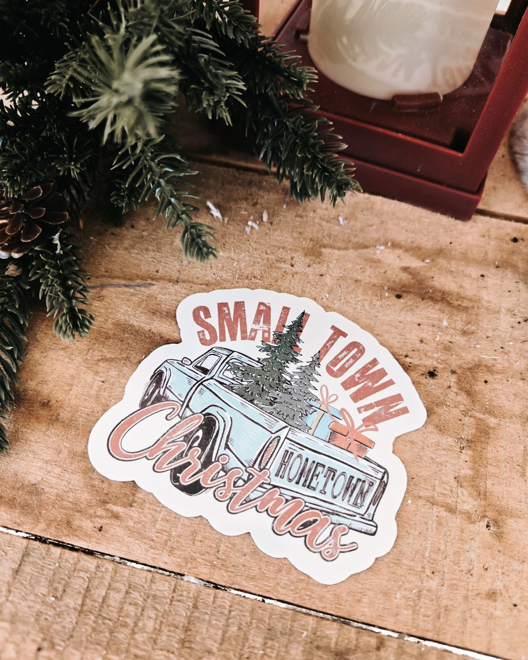 Small Town Christmas Vinyl Sticker