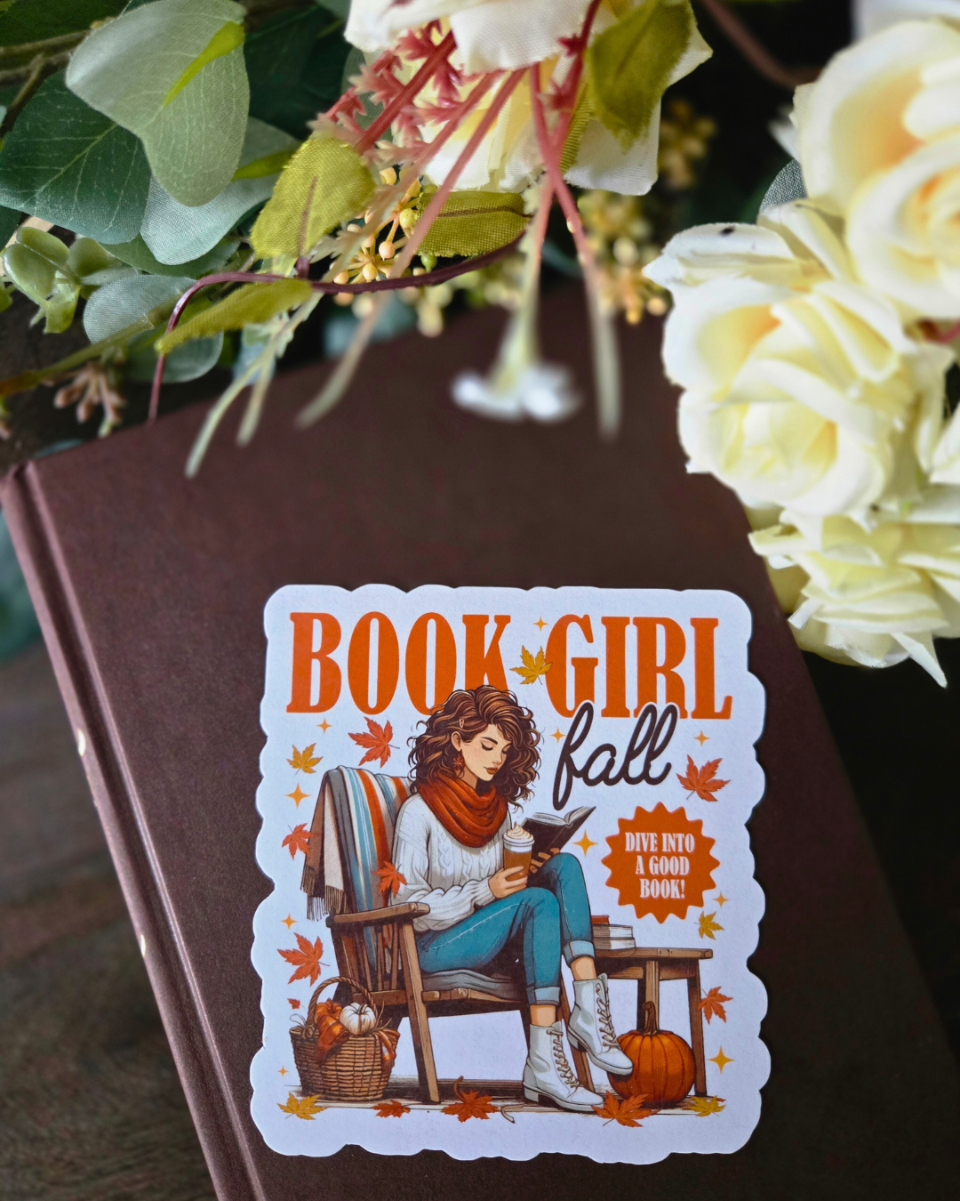 Book Girl Fall Magnet