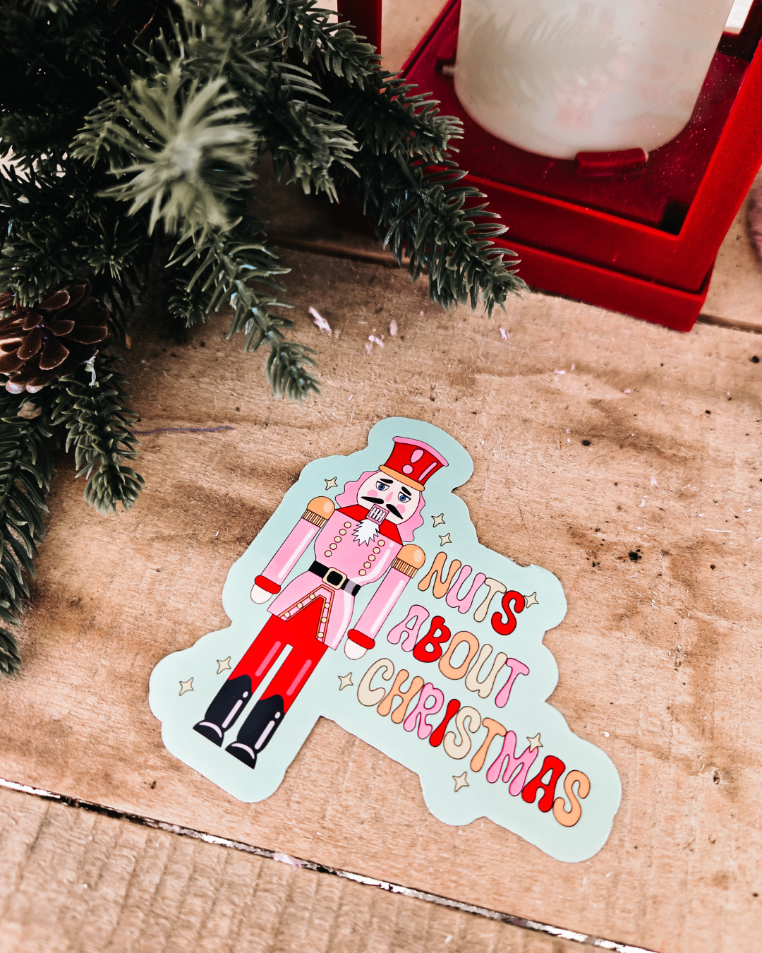 Nuts About Christmas Vinyl Sticker
