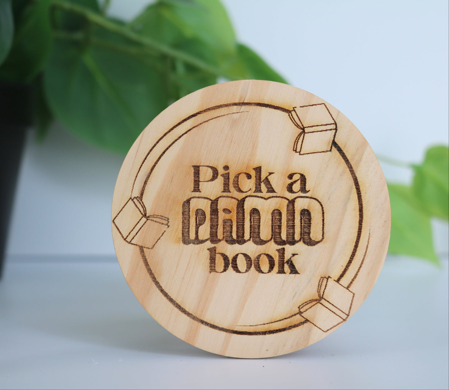 Pick a Damn Book – TBR Jar with Wooden Tokens