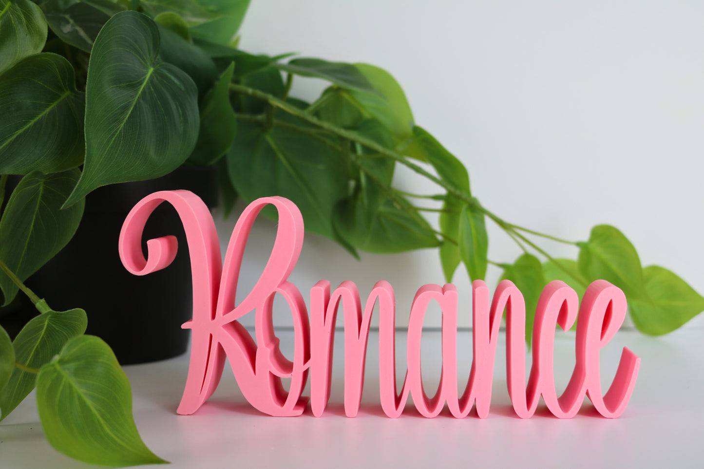 Romance 3D-Printed Freestanding Word Sign – 1” Thick