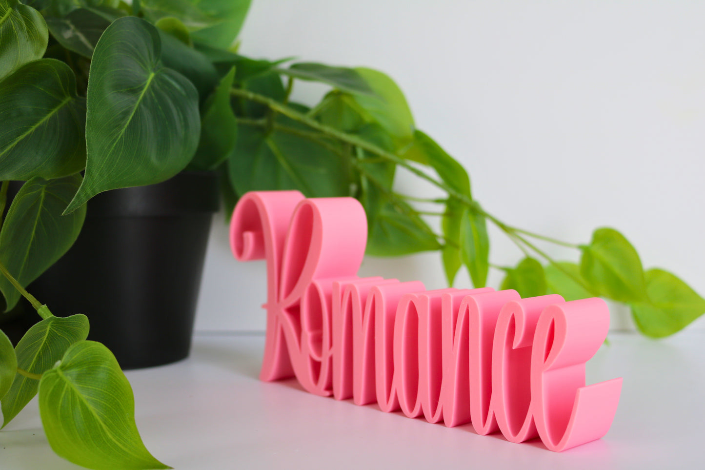 Romance 3D-Printed Freestanding Word Sign – 1” Thick