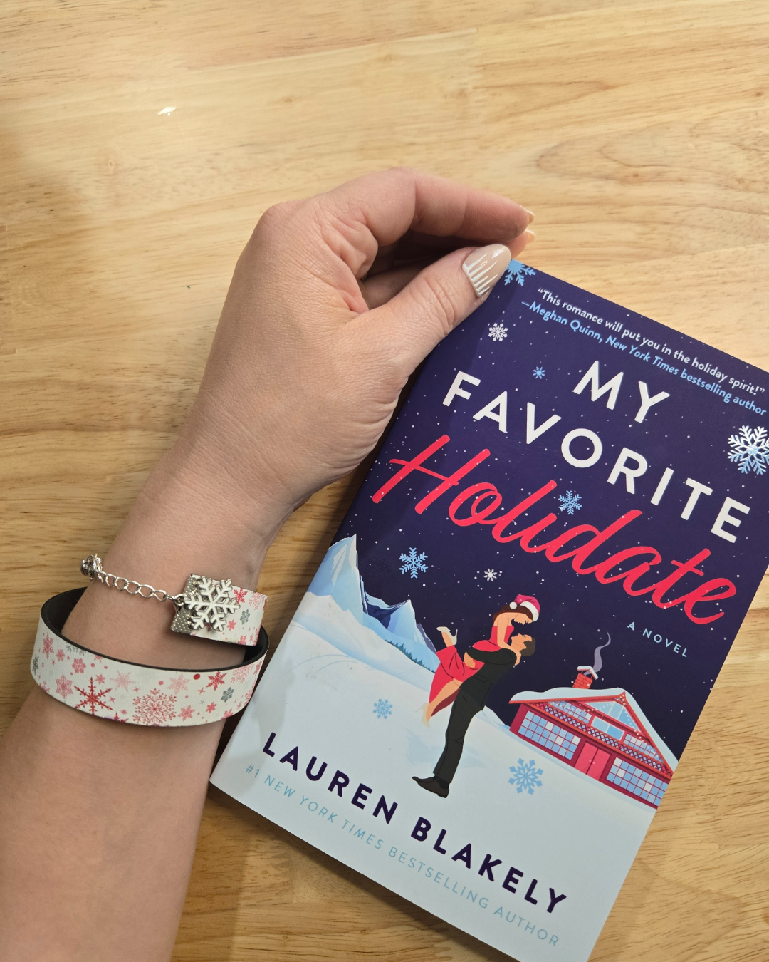 Snowflake Leatherette Bookmark Bracelet