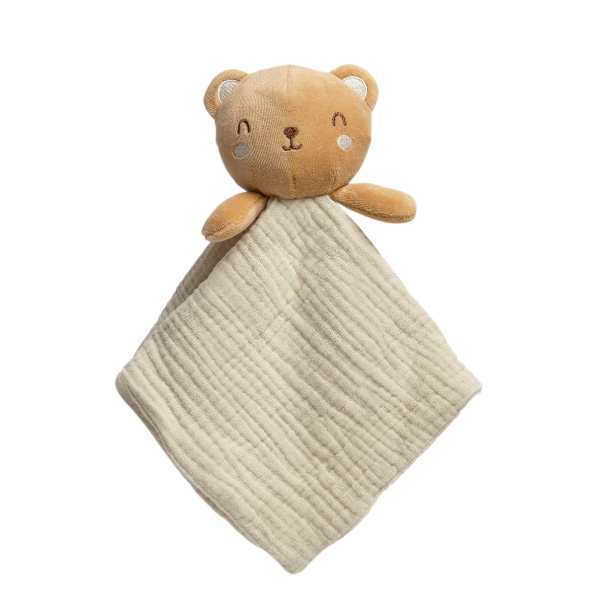 Baby Lovey Snuggle Blanket, Bear, Organic Cotton Muslin