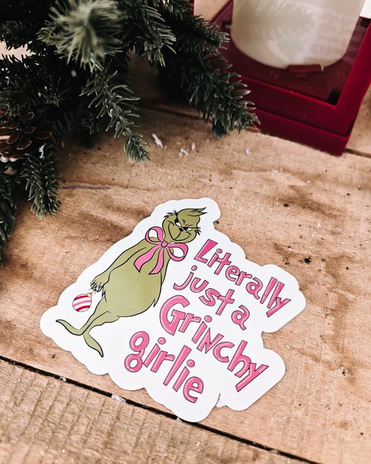 Grinch Girl Vinyl Sticker