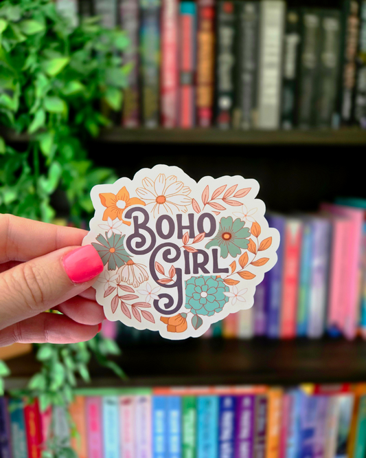 Boho Girl Sticker – Floral Vinyl Sticker