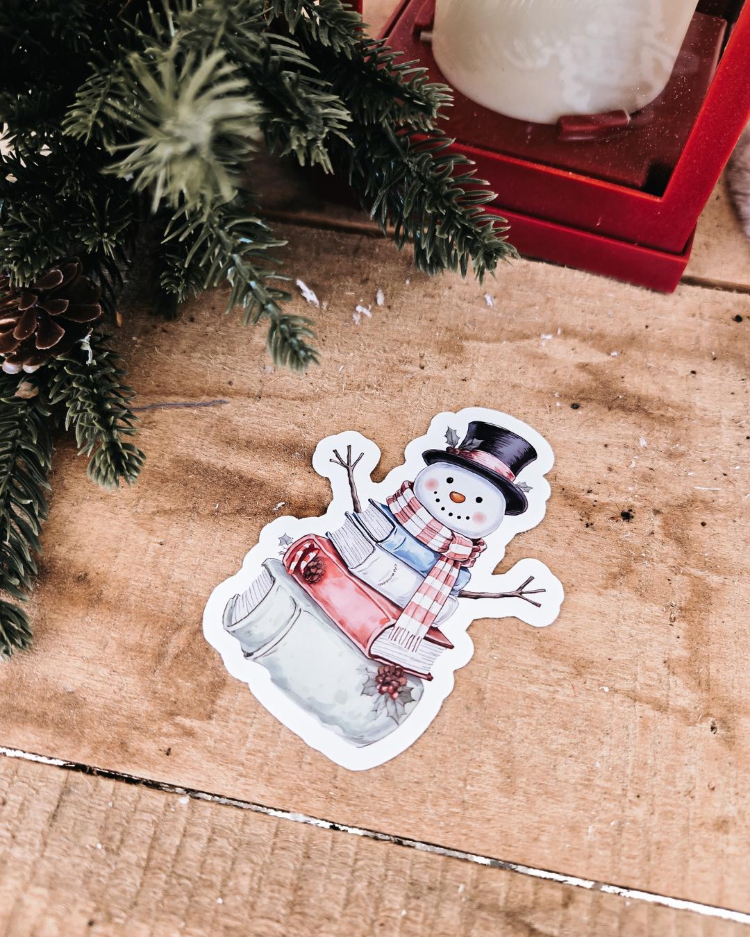 Booked Snowman Vinyl Sticker