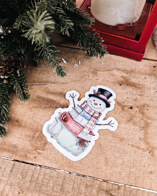 Booked Snowman Vinyl Sticker