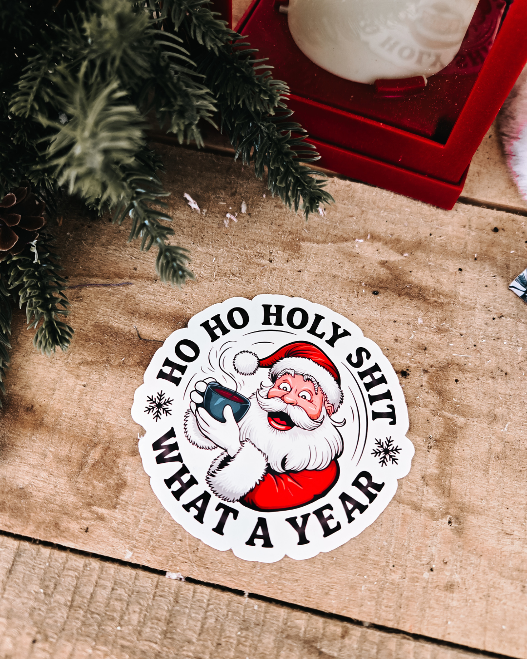 What A Year Santa Vinyl Sticker