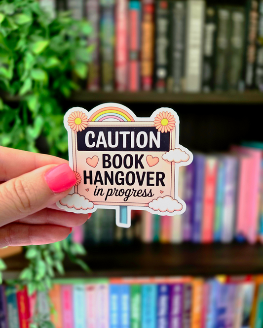 Caution Book Hangover - Vinyl Glossy Sticker