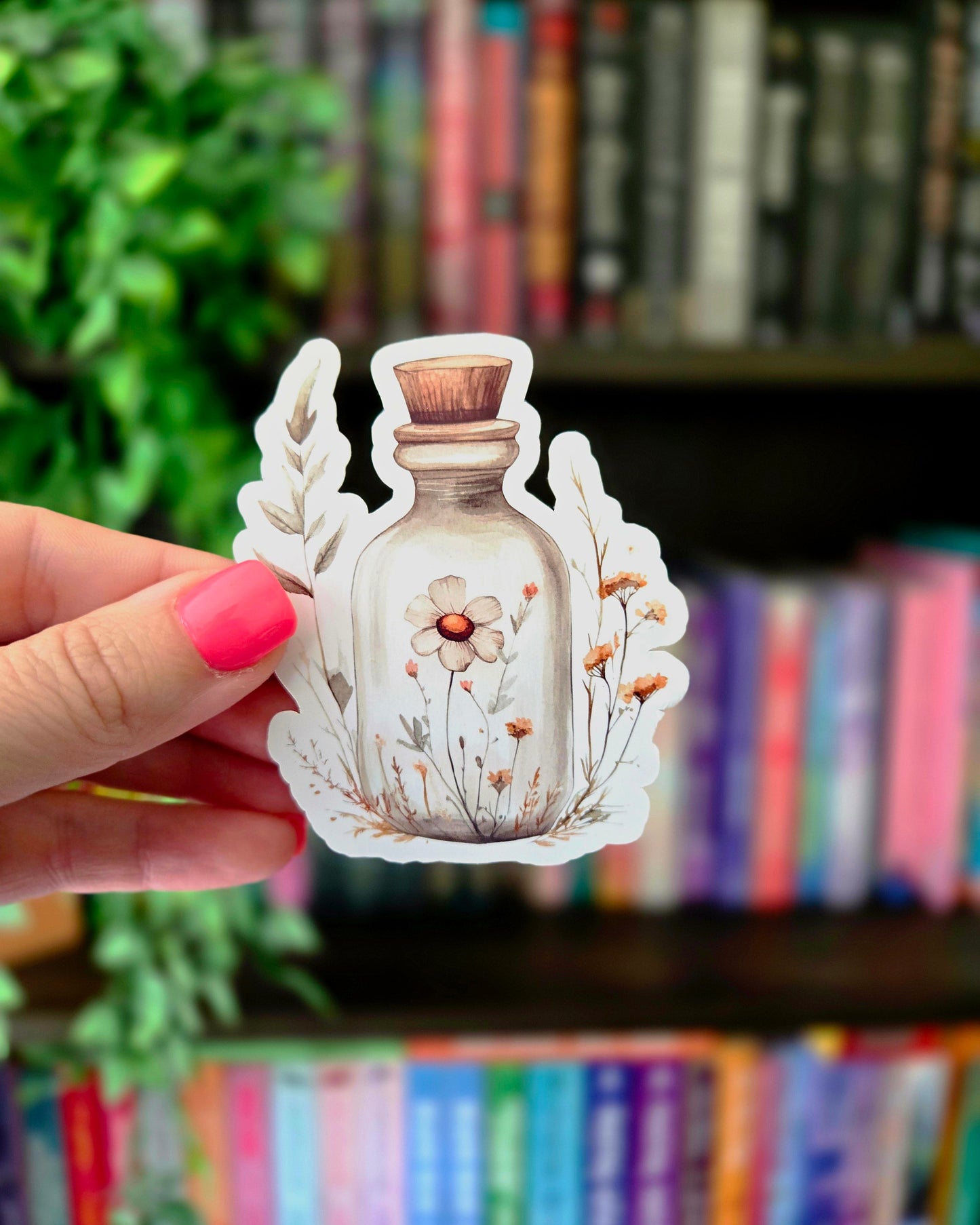 Boho Floral Vase - Vinyl Glossy Sticker