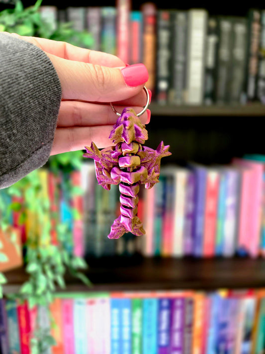 Purple & Gold Wyvern Keychain