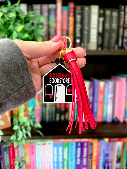 Crimson Bookstore Keychain