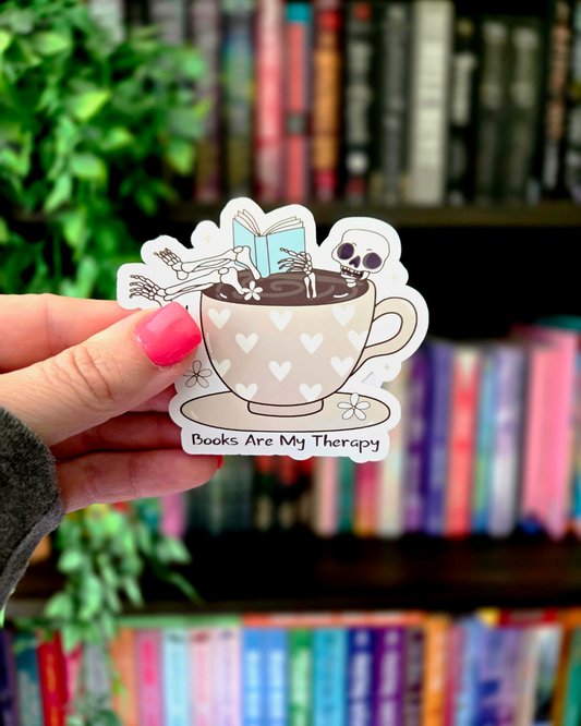Books Are My Therapy - Vinyl Glossy Sticker
