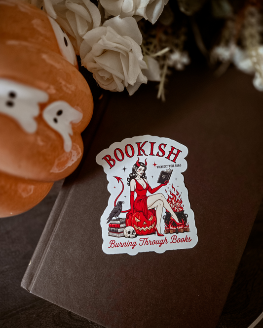 Burning Through Books - Vinyl Glossy Sticker