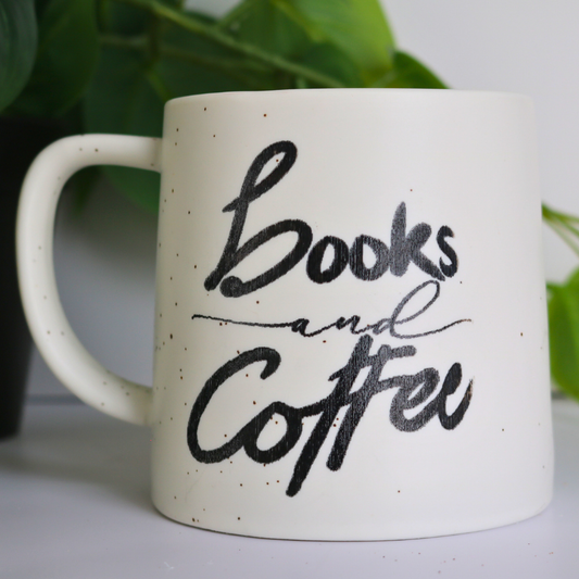 Books & Coffee Porcelain 14 Oz Mug
