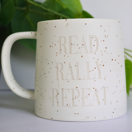 Read Rally Repeat Porcelain 14 Oz Mug