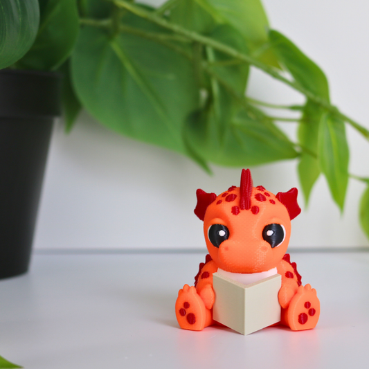 Orange & Red Reading Dragon