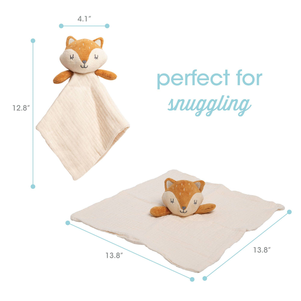 Baby Lovey Snuggle Blanket, Fox, Organic Cotton Muslin