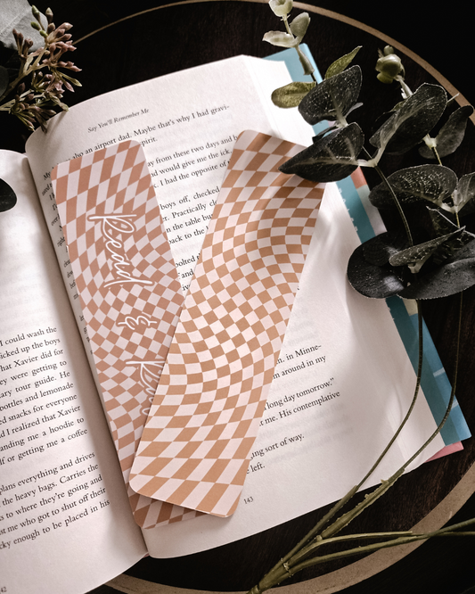 Read & Rally Checkered Bookmark