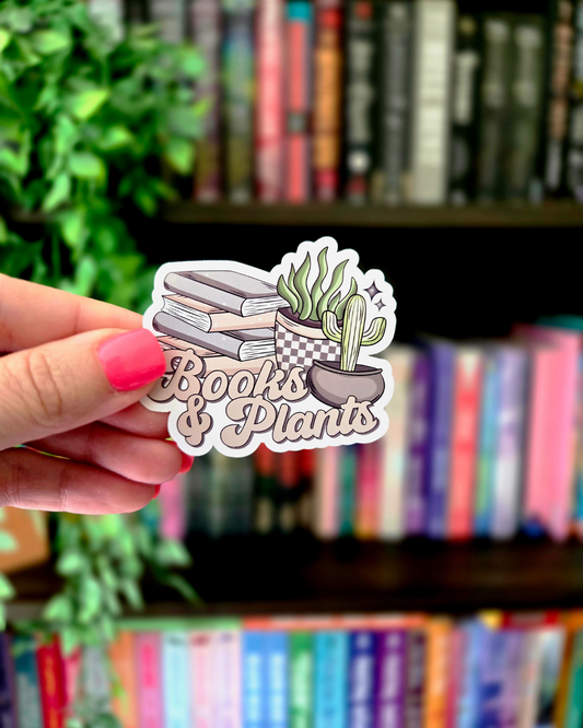 Books & Plants - Vinyl Glossy Sticker