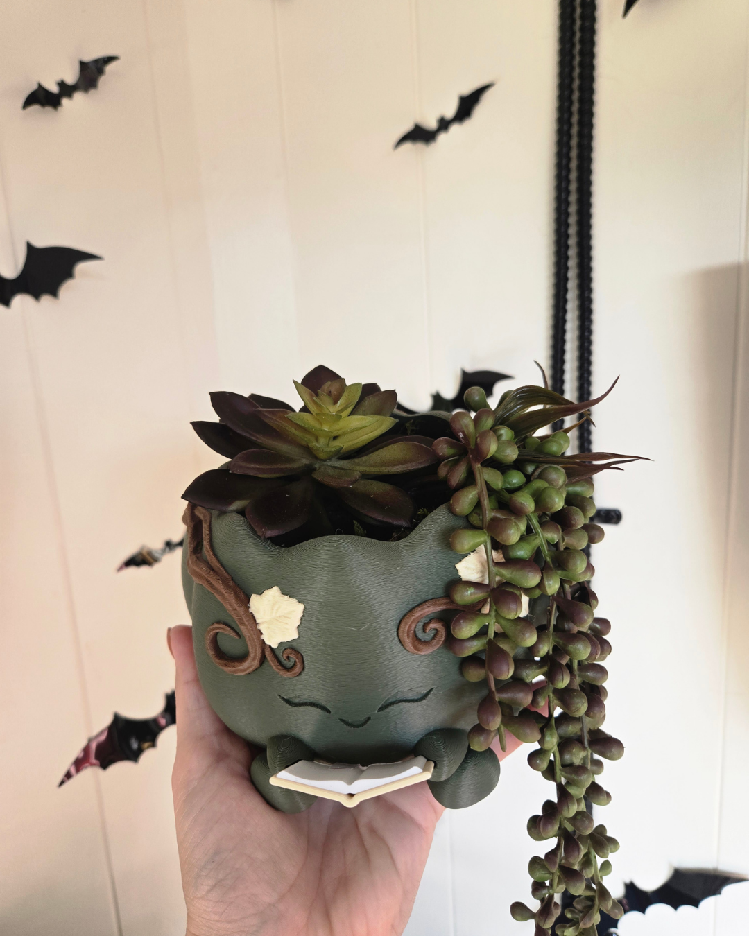 Reading Pumpkin Faux Plant Planter