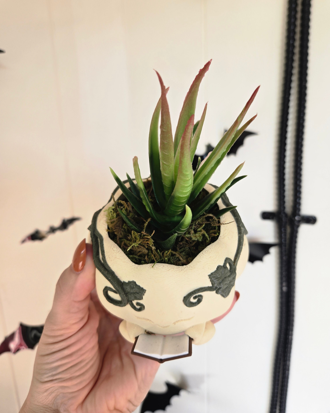 Reading Pumpkin Faux Plant Planter