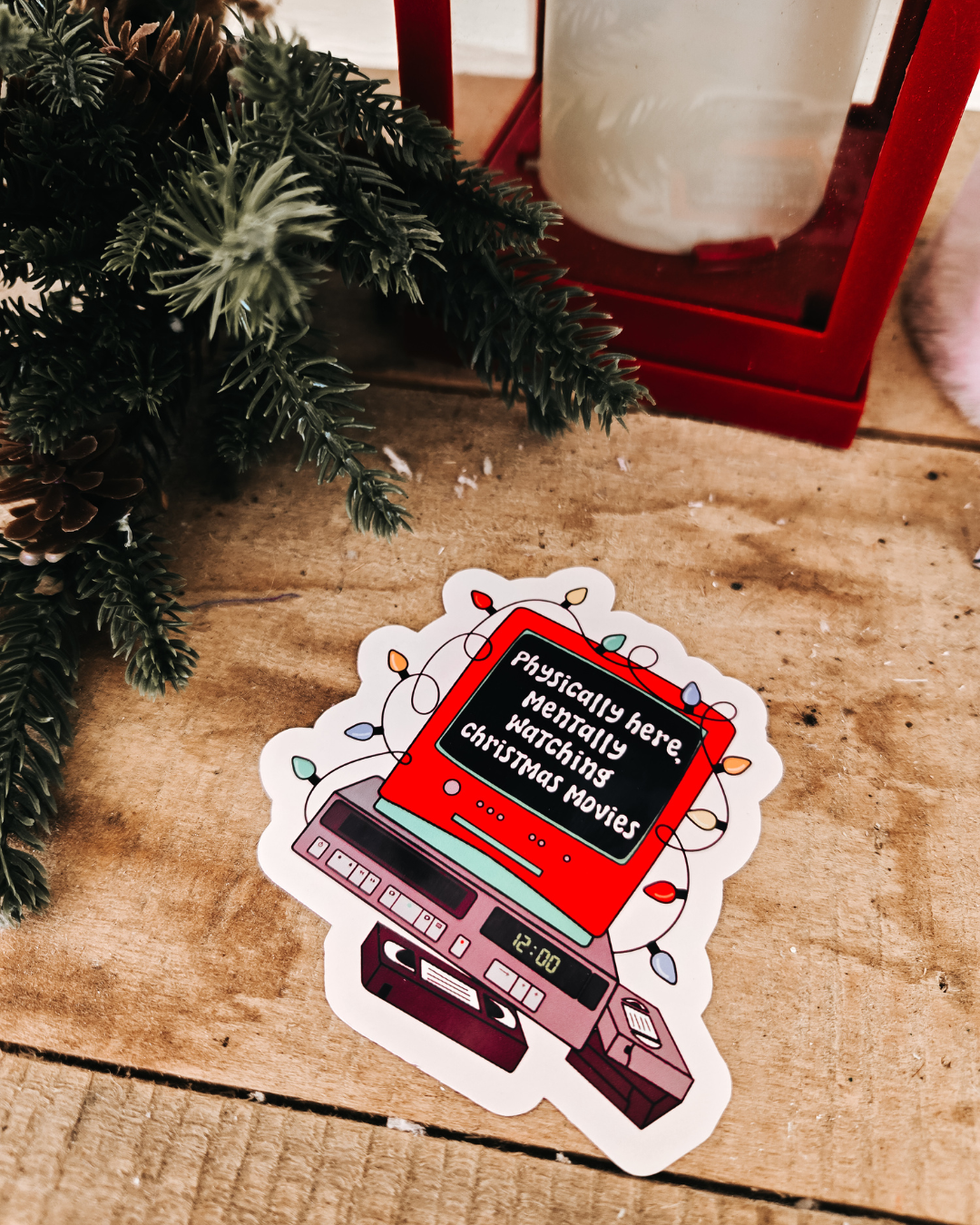 Vintage Christmas Movies Vinyl Sticker