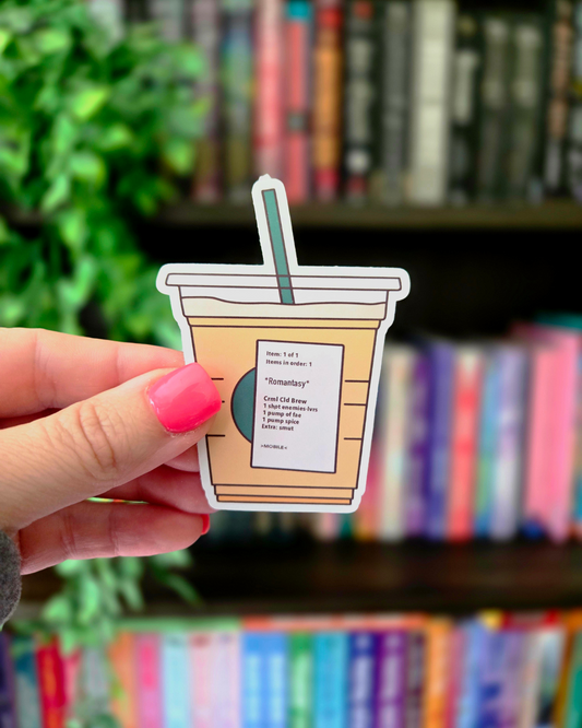 Romantasy Iced Coffee - Vinyl Glossy Sticker