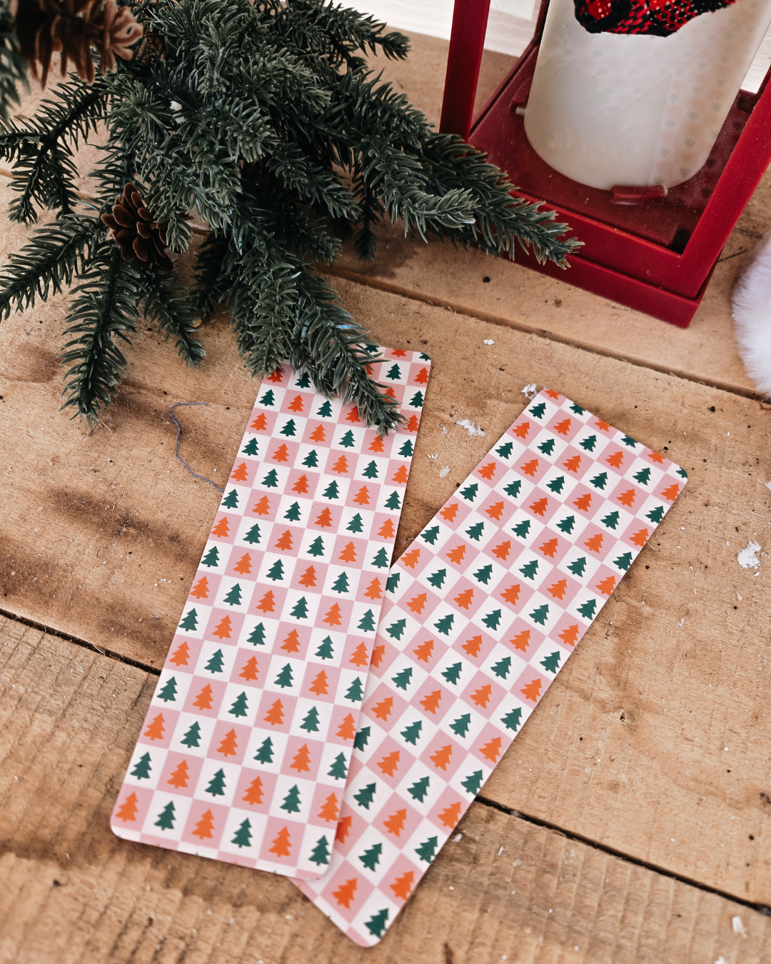 Checkered Pine Glossy Bookmark