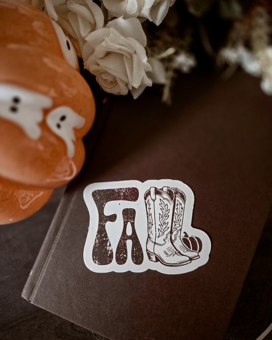 Fall Western Boots - Vinyl Glossy Sticker