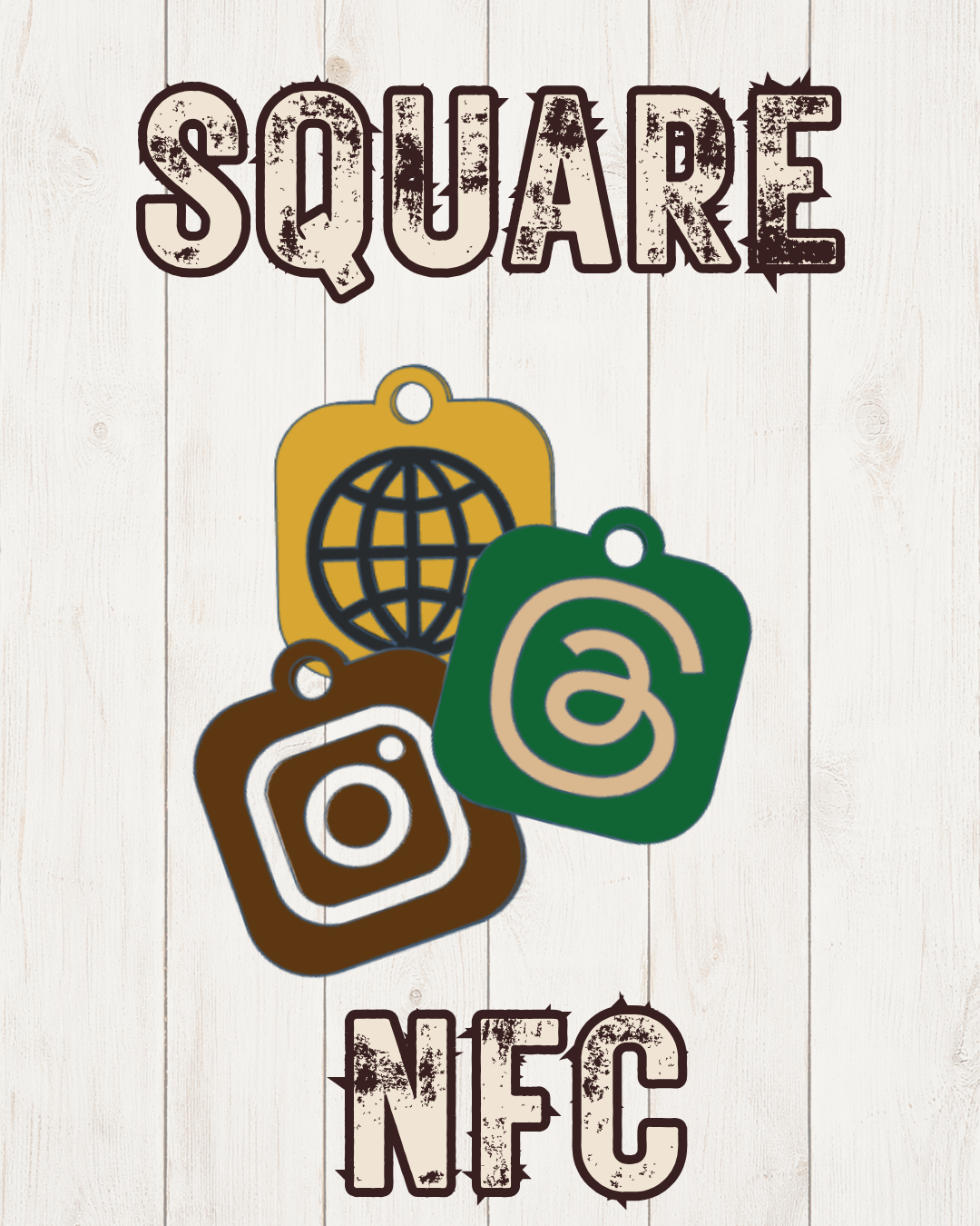 Square NFC Social Media Keychain