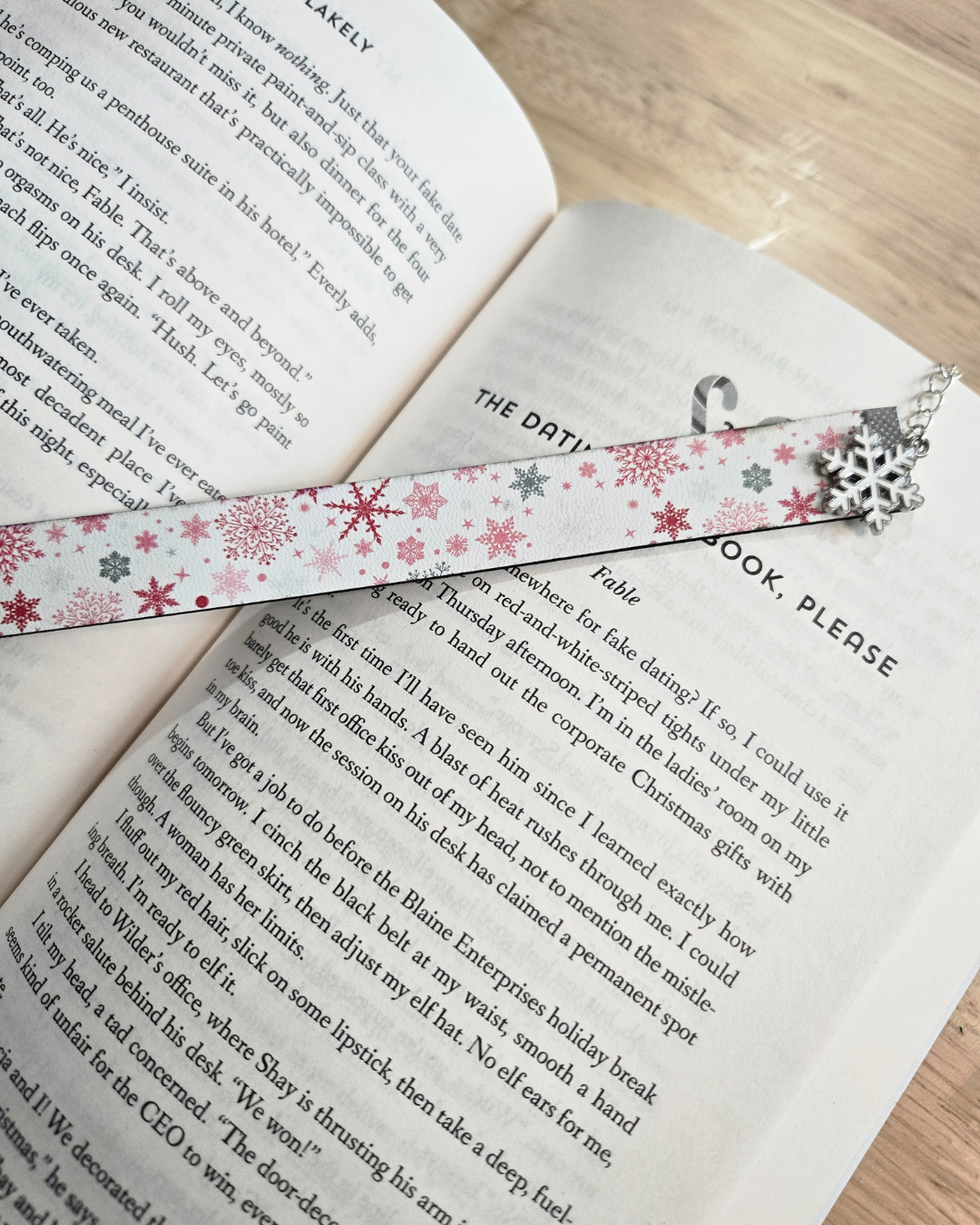 Snowflake Leatherette Bookmark Bracelet