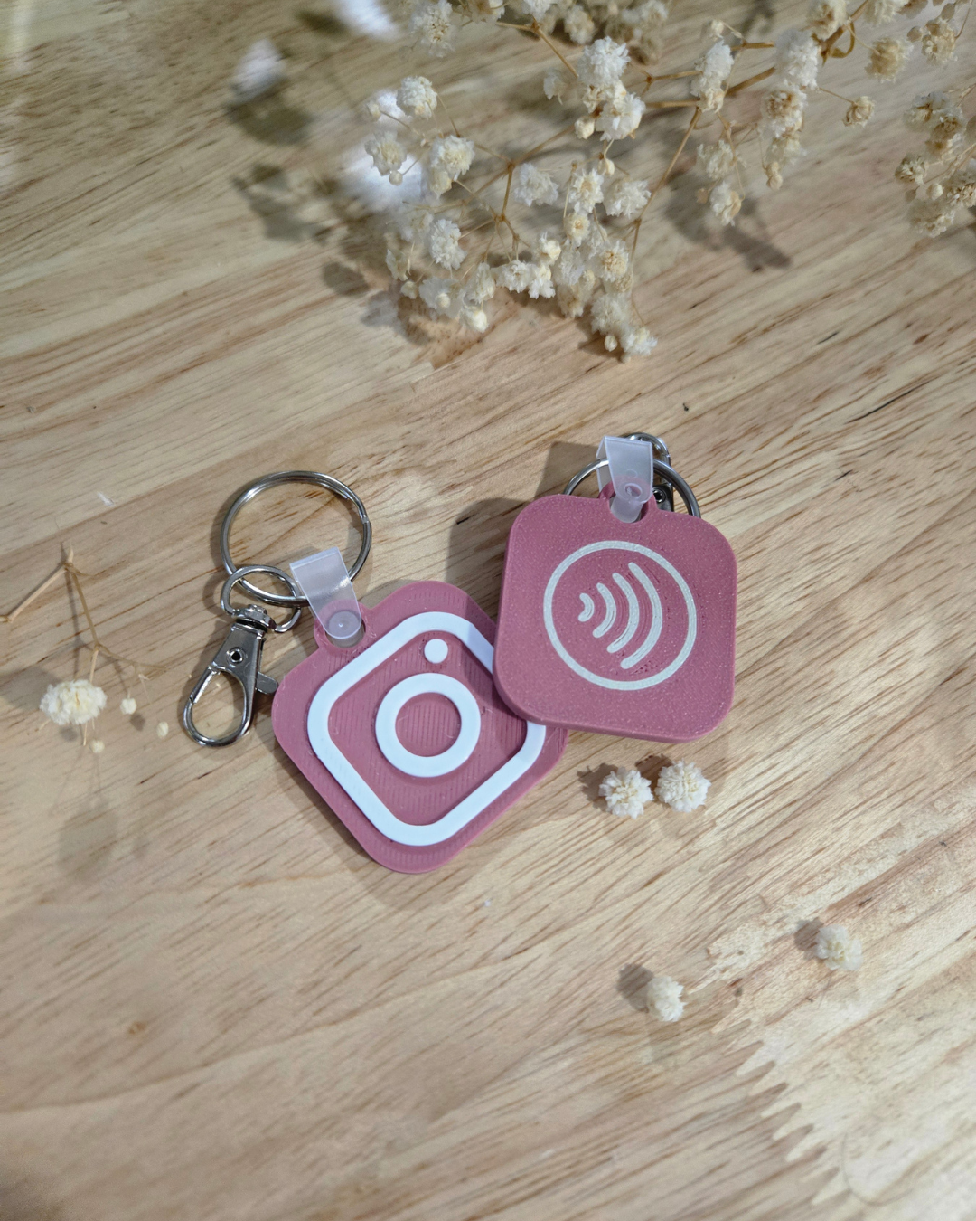 Square NFC Social Media Keychain