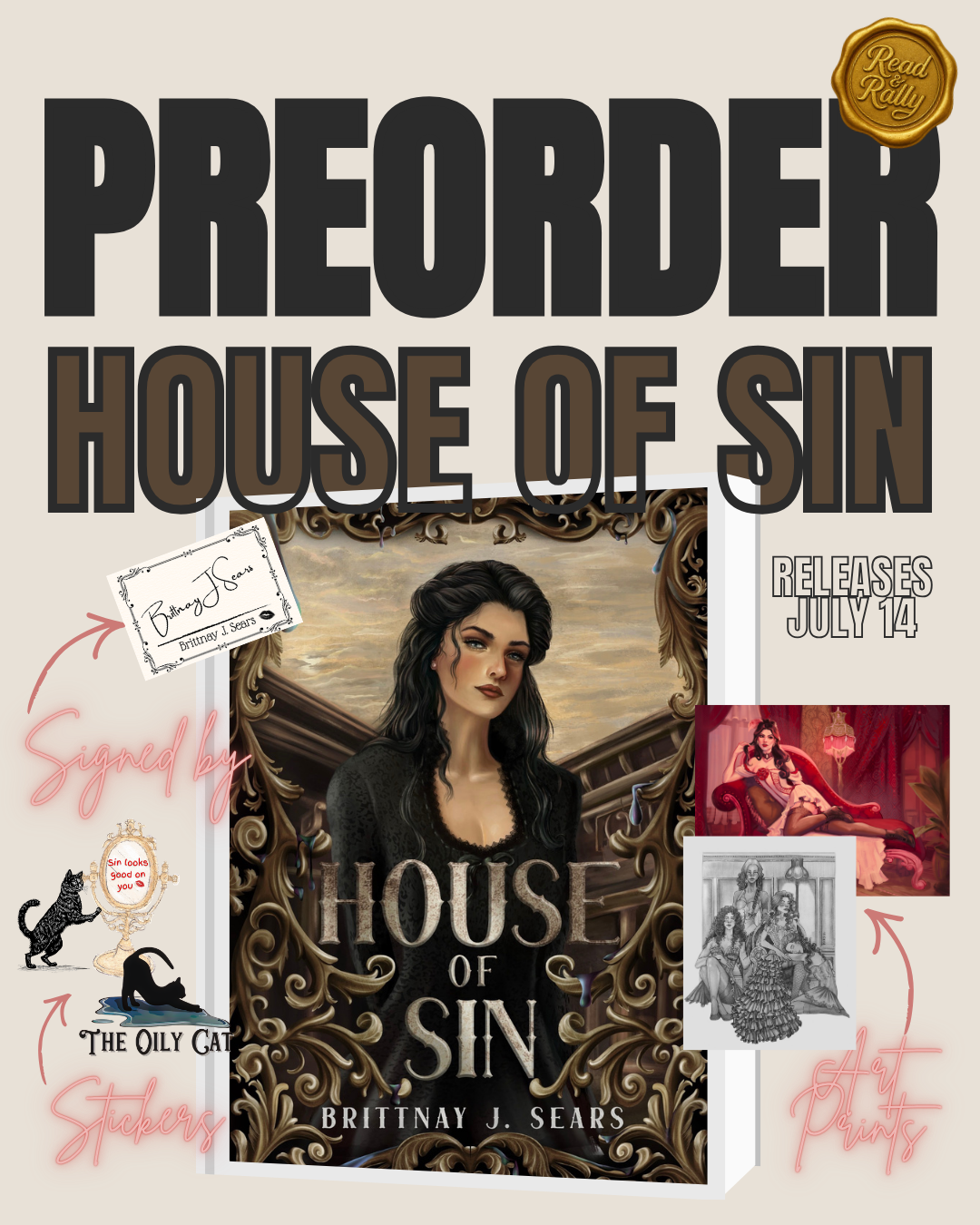 PREORDER CAMPAIGN House of Sin by Brittnay J Sears SIGNED W/ SWAG