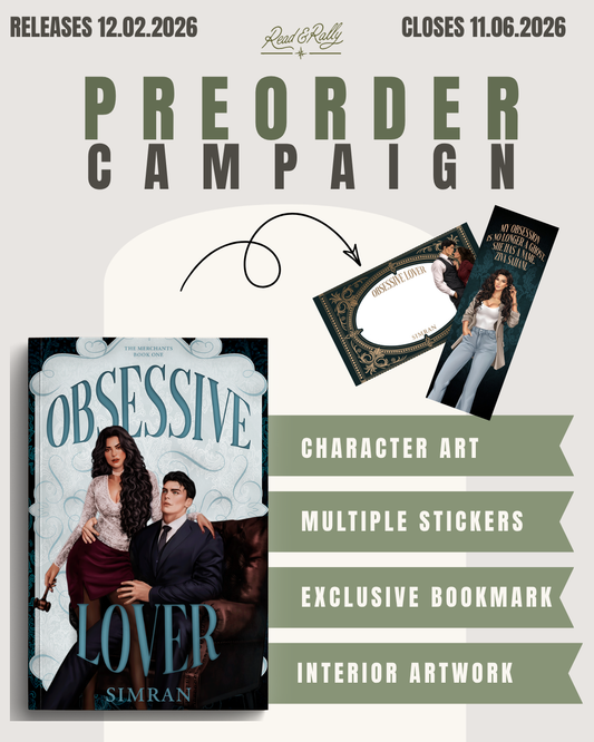 Obsessive Lover by Simran (The Merchants Book 1) SIGNED BOOKPALTE W/ SWAG