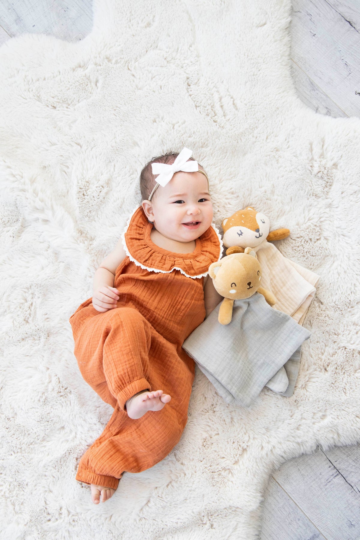 Baby Lovey Snuggle Blanket, Bear, Organic Cotton Muslin