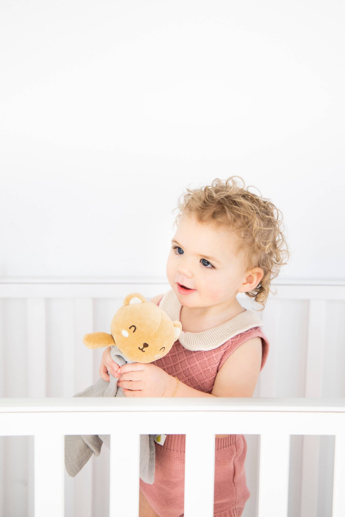 Baby Lovey Snuggle Blanket, Bear, Organic Cotton Muslin