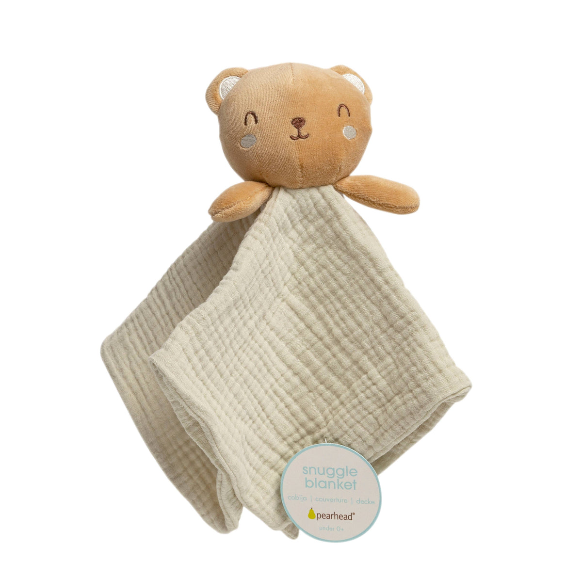 Baby Lovey Snuggle Blanket, Bear, Organic Cotton Muslin